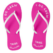 Minimalistisch Bride Stamm Neon Pink Bachelorette Badesandalen (Fußbett)