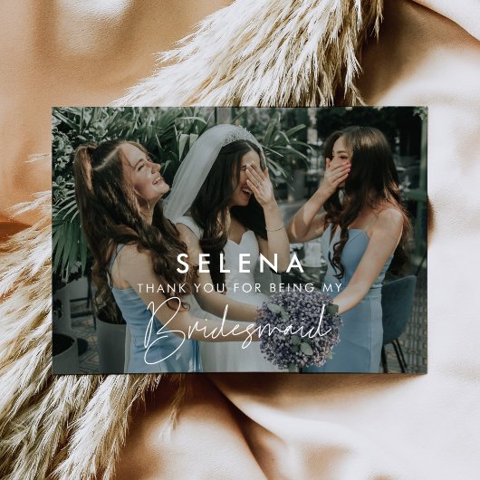 Minimalistisch Bridesmaid Dankeschön-Karte Einladung