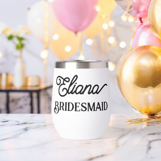 Minimalistisch Bridesmaid Edelstahlweintummeln (Junggesellenabschied)
