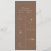 Minimalistisch Brown Abend Boho Timeline Wedding Programm (Vorderseite)