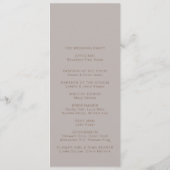 Minimalistisch Brown Abend Boho Timeline Wedding Programm (Rückseite)