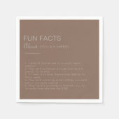 Minimalistisch Brown Abend Trivia Fun Fakten Hochz Serviette (Vorderseite)