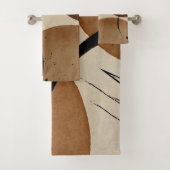 Minimalistisch Brown Abstrakt Badhandtuch Set (Insitu)