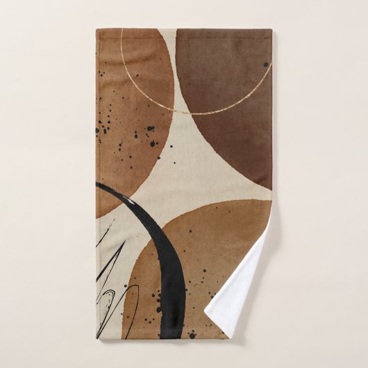 Minimalistisch Brown Abstrakt Badhandtuch Set (Handtuch)