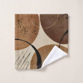 Minimalistisch Brown Abstrakt Badhandtuch Set (Waschlappen)