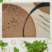 Minimalistisch Brown Abstrakt Geschirrtuch (Gefaltet)