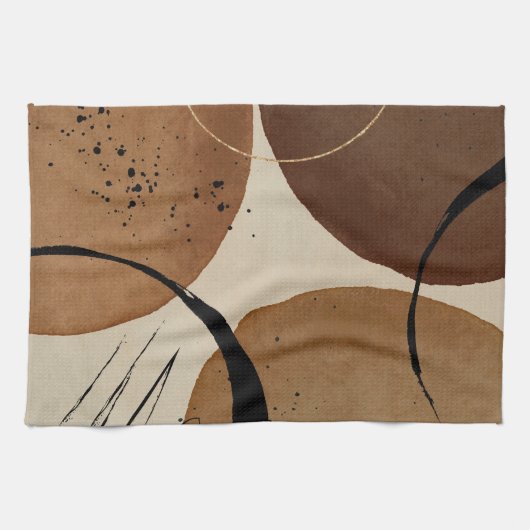 Minimalistisch Brown Abstrakt Geschirrtuch (Horizontal)