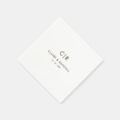 Minimalistisch Brown and White Wedkins Serviette (Ecke)