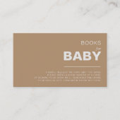 Minimalistisch Brown Baby Showbuchanfrage Begleitkarte (Vorderseite)