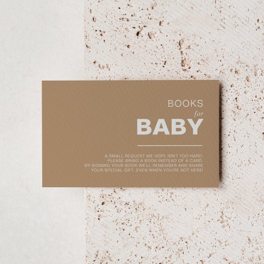 Minimalistisch Brown Baby Showbuchanfrage Begleitkarte