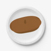 Minimalistisch Brown Beret French Hat Pappteller (Vorderseite)
