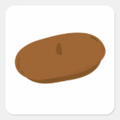 Minimalistisch Brown Beret French Hat Quadratischer Aufkleber (Vorderseite)