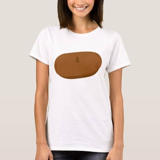 Minimalistisch Brown Beret French Hat T-Shirt (Vorderseite)