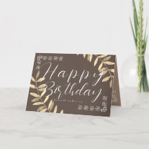 Minimalistisch Brown Birthday Card