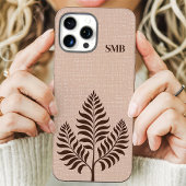 Minimalistisch Brown Botanic Monogram Case-Mate iPhone Hülle