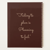 Minimalistisch Brown Custom Monthly Planer (Rückseite)