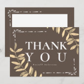 Minimalistisch Brown Dankeskarte (Vorne/Hinten)