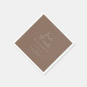Minimalistisch Brown Eat Drink Wir sind Verheirate Serviette (Ecke)