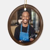 Minimalistisch Brown Foto Keramik Ornament (Links)