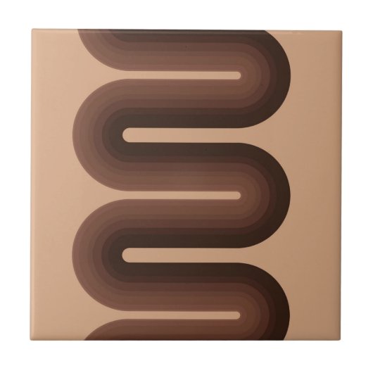 Minimalistisch Brown Geo Fliese (Vorderseite)