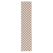 Minimalistisch Brown Gingham Kariert Pattern Kurzer Tischläufer (Vorderseite)