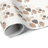 Minimalistisch Brown Hearts Blumenmuster Geschenkpapier (Rolleneckpunkt)