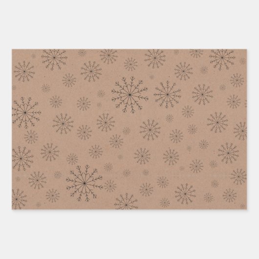 Minimalistisch Brown Kraft + Black Christmas Trift Geschenkpapier Set (Vorderseite 3)