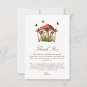 Minimalistisch Brown Maroon Mushroom Thema Kinderd Dankeskarte (Vorderseite)