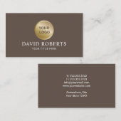 Minimalistisch Brown Tan Beruflich Logo hinzufügen Visitenkarte (Vorne/Hinten)