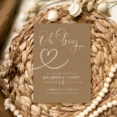 Minimalistisch Brown Tan Elegant Oh Boy Baby Showe Einladung