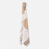 Minimalistisch Brown Tan und White Neck Tie Krawatte (Rückseite)