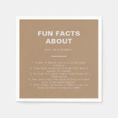 Minimalistisch Brown Trivia Fun Facts Wedding Serviette (Vorderseite)