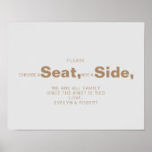 Minimalistisch Brown wählen Sie einen Sitzplatz, k Poster (Vorne)