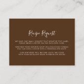Minimalistisch Brown White Wedding Rezept Anfrage Begleitkarte (Vorderseite)