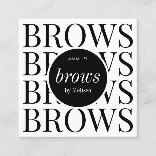 Minimalistisch-Brows-Laminierung Mikroblading Afte Quadratische Visitenkarte (Vorderseite)