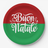 Minimalistisch Buon Natale Italienisch Frohe Weihn Pappteller (Vorderseite)