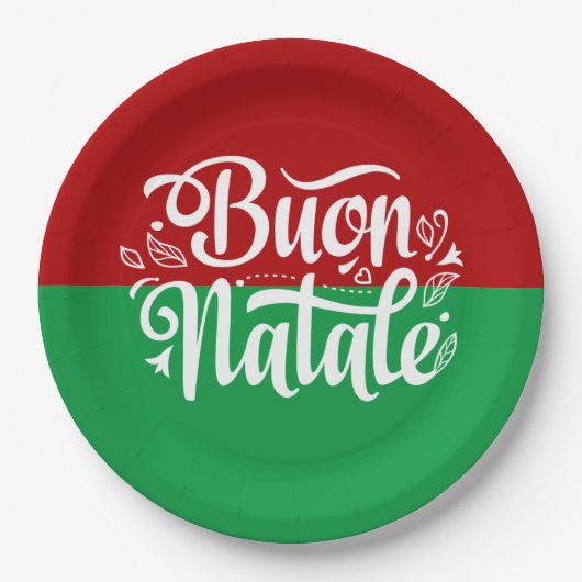 Minimalistisch Buon Natale Italienisch Frohe Weihn Pappteller (Vorderseite)