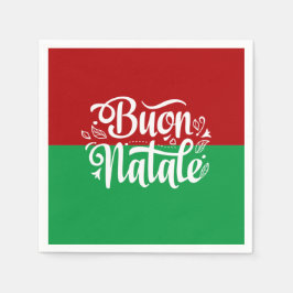 Minimalistisch Buon Natale Italienisch Frohe Weihn Serviette