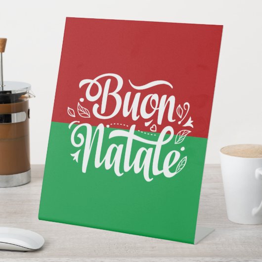 Minimalistisch Buon Natale Italienisch Frohe Weihn Sockelschild (In Situ)