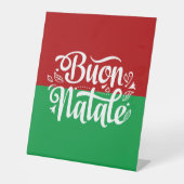 Minimalistisch Buon Natale Italienisch Frohe Weihn Sockelschild (Vorderseite)