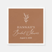 Minimalistisch Burnt Orange Boho Brautparty Serviette (Vorderseite)