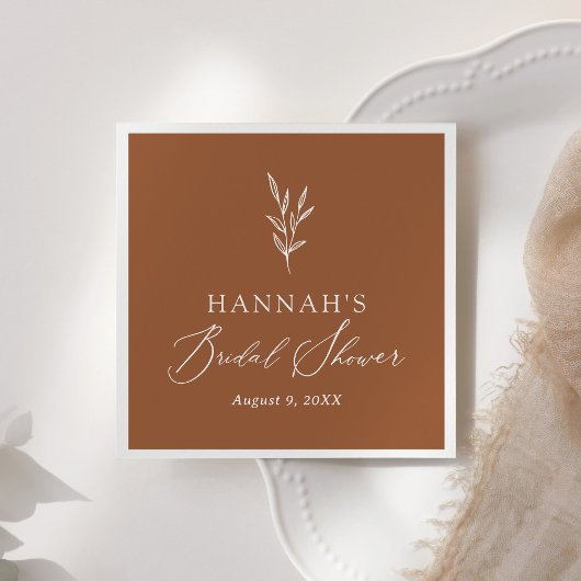 Minimalistisch Burnt Orange Boho Brautparty Serviette