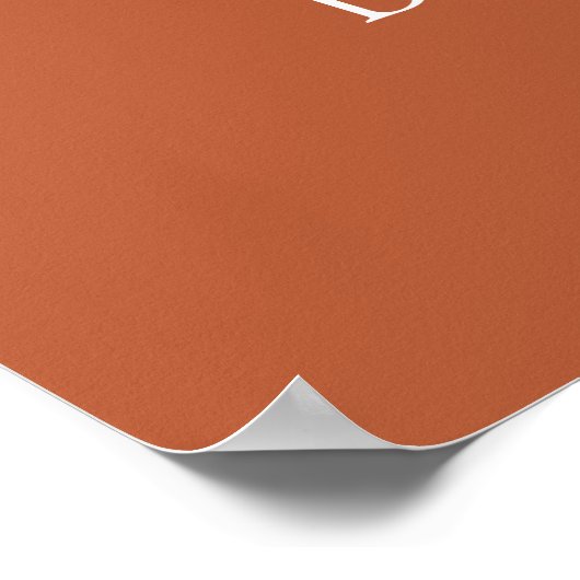 Minimalistisch Burnt Orange Probe Dinner Willkomme Poster (Ecke)