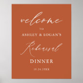 Minimalistisch Burnt Orange Probe Dinner Willkomme Poster (Vorne)