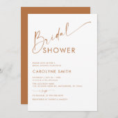 Minimalistisch Burnt Orange Terracotta Brautparty Einladung (Vorne/Hinten)