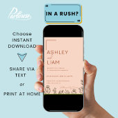 Minimalistisch Burnt Orange Terracotta Wedding Einladung