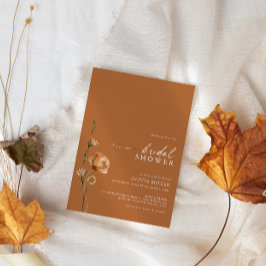Minimalistisch Burnt Orange Wildblume Brautparty Einladung