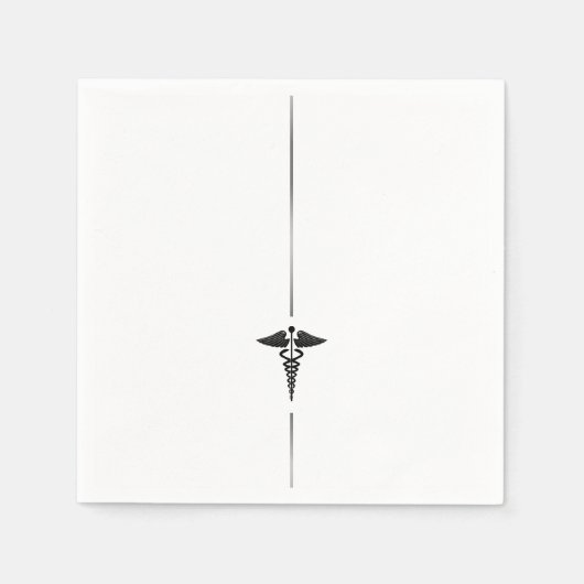Minimalistisch Caduceus Symbol Napkins Serviette (Vorderseite)