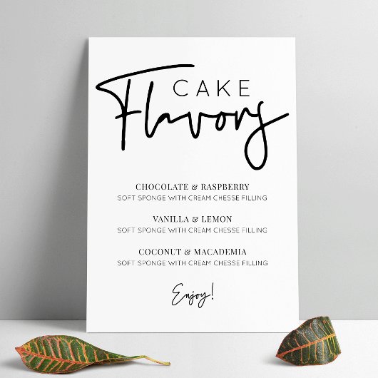 Minimalistisch Cake Flavours Menü Einfaches Skript Poster