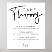 Minimalistisch Cake Flavours Menü Einfaches Skript Poster (Vorne)